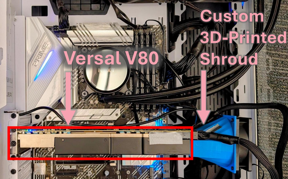 AMD Alveo V80 / Versal V80 Active Cooling Kit – 3D Printed Fan Shroud with ARCTIC P8 Max 80mm PWM Fan - Image 4